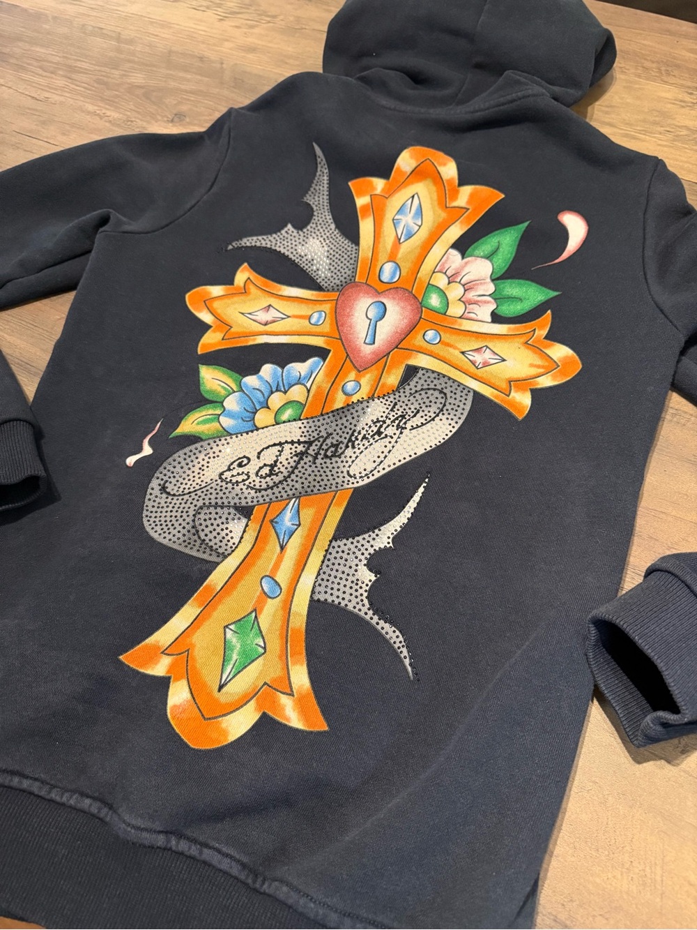Ed Hardy Hoodie with Cross Graphic